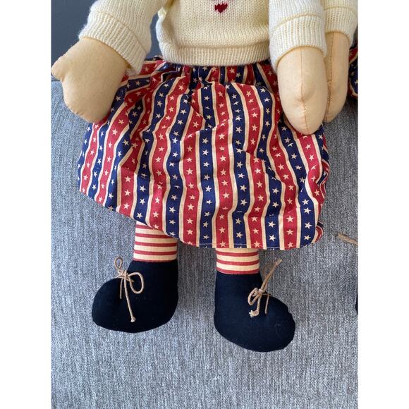 Raggedy Ann & Andy Shelf Sitting Raggedy Dolls - Patriotic Clothes 19" tall - Picture 9 of 12